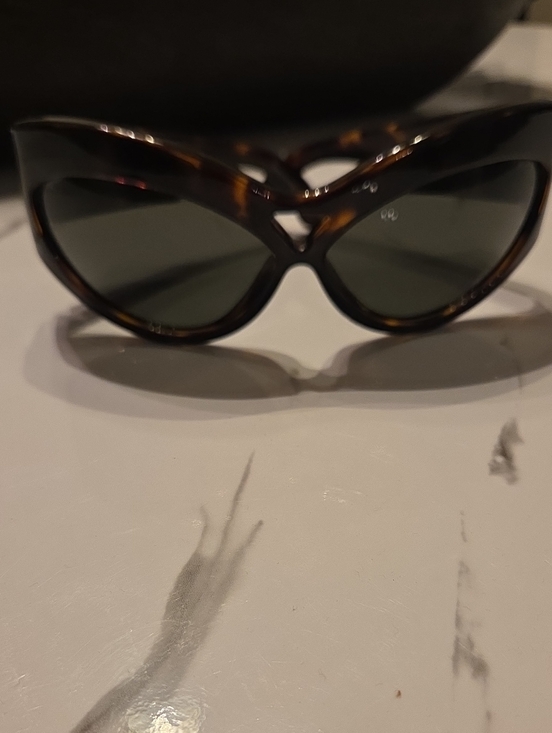 Saint Laurent Accessories - Saint Laurent Tortoiseshell Sunglasses with Gold Logo
